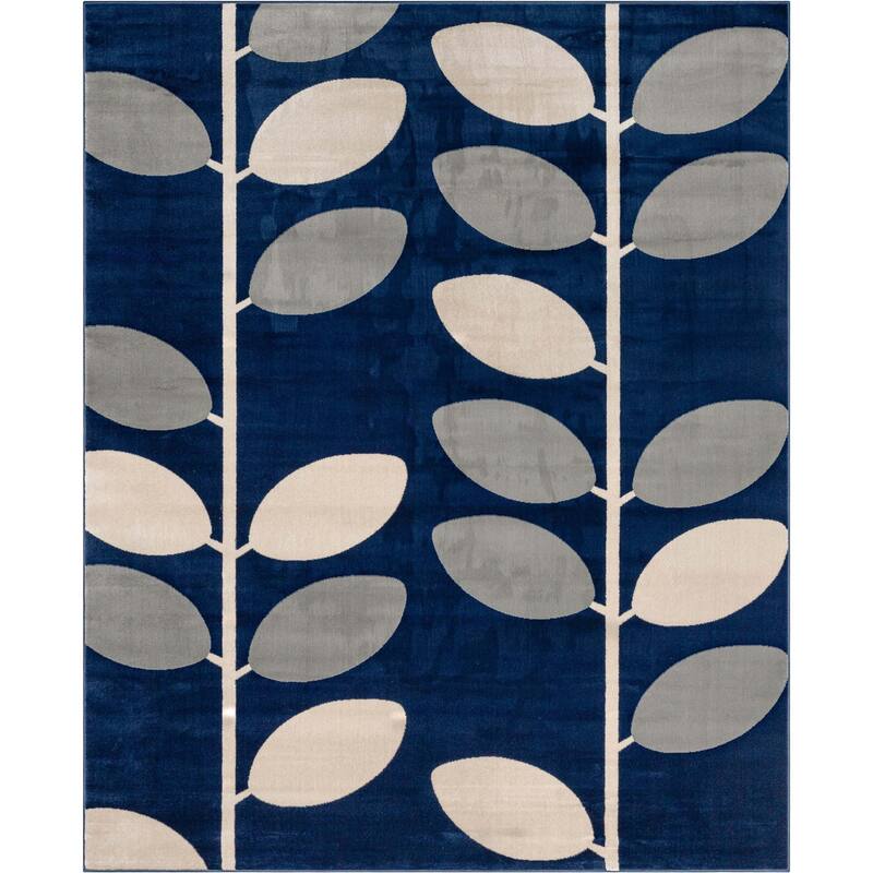 Well Woven Barclay Belinay Botanical Abstract Pattern Floral Area Rug - 7' 10" x 9' 10" - Blue - Rectangle