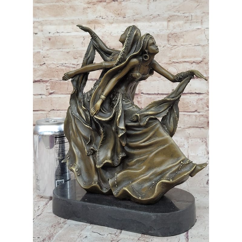 Gemini Twin Dancer Girls Bronze Statue Sculpture Figure Vitaleh Original 11 Inches X 10 Inches