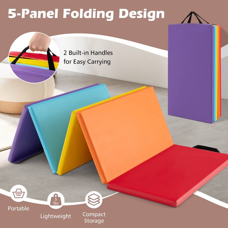 Costway 5-Panel Folding Gymnastics Thick Mat 6.6' x 2.5' Tumbling Mat - See Details