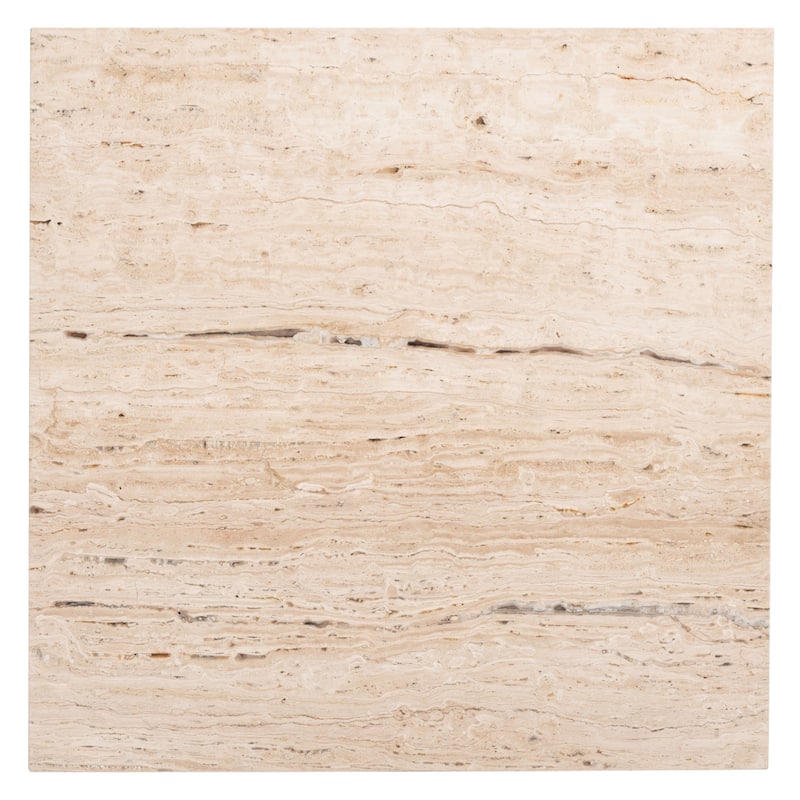 SAFAVIEH Couture Eftenia Tall Square Marble Accent Table - 21 In W x 21 In D x 16 In H - 21"W x 21"D x 16"H