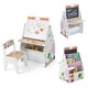 preview thumbnail 2 of 18, Costway Kids Table & Chair Set with Rotatable Double-sided Magnetic - See Details White