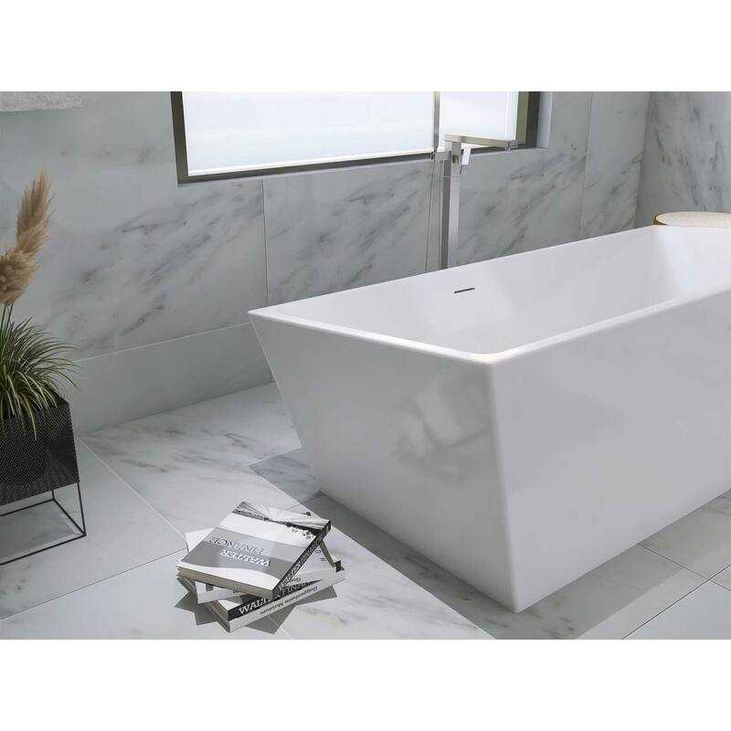 Timothy Soaking Rectangular Bathtub in Glossy White