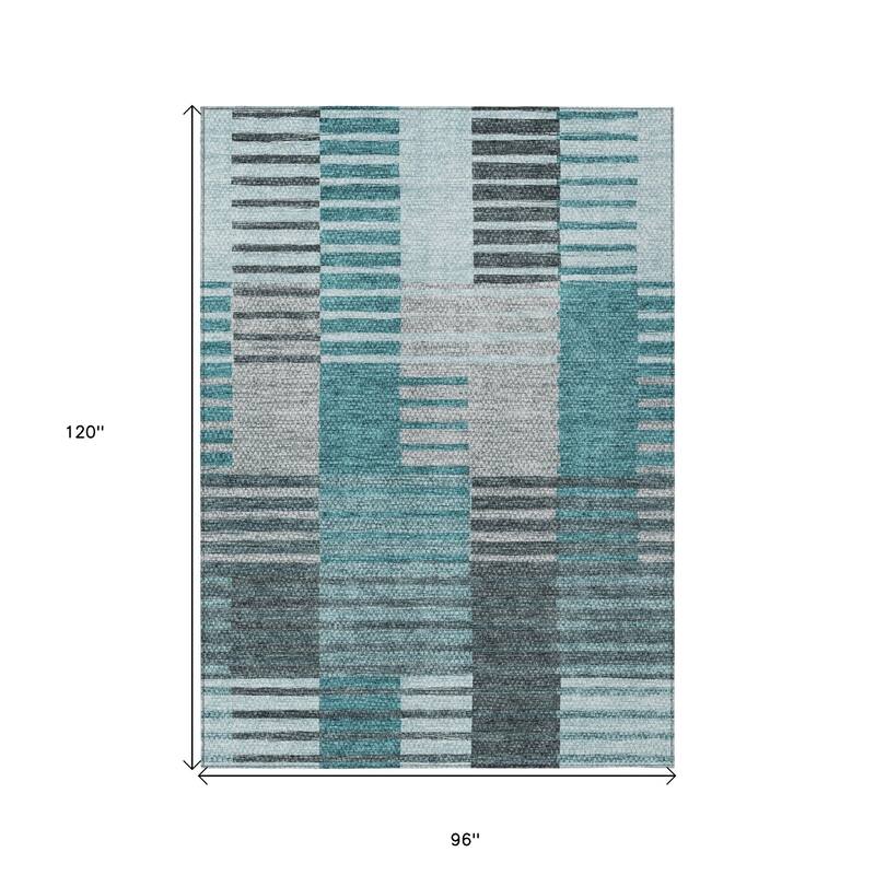 HomeRoots Striped Transitional Rectangle Outdoor Rug