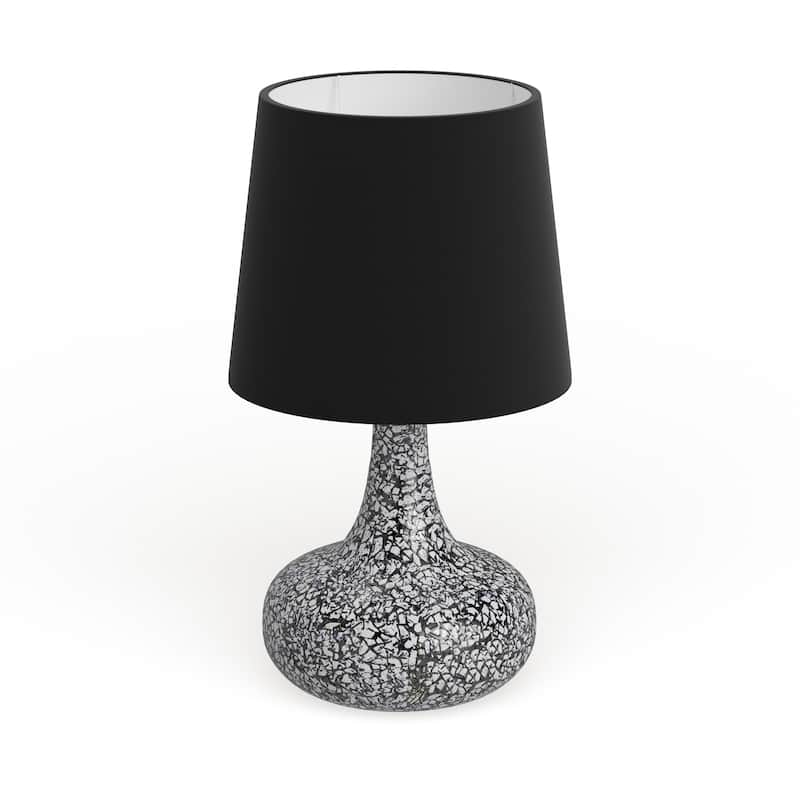 The Curated Nomad Blakey Mosaic Tiled Glass Table Lamp - Black