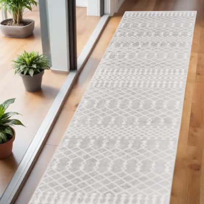 Power Loomed Geometric Modern Low Pile Area Rug - 72' X '24' X '0.25