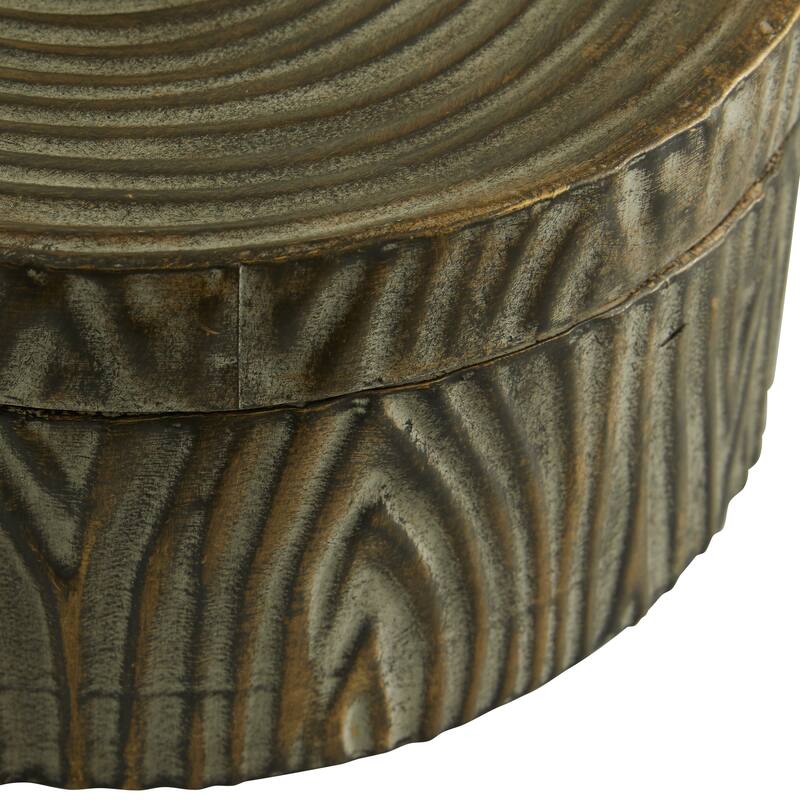 Bronze Metal Carved Bird Living Room Decorative Jars (Set of 2)