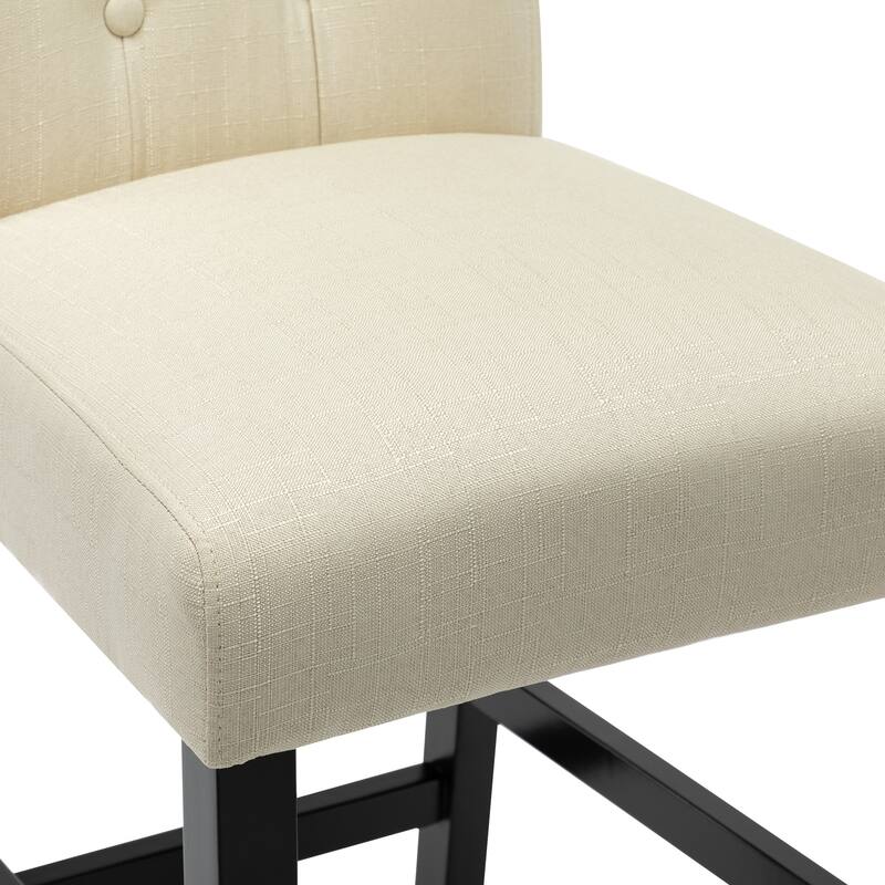 28 Inches Barstools Upholstered Bar Stools Pub Chairs with Button Tufted Back set of 2