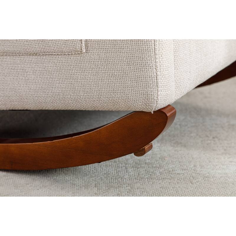 High Back Rocking Chair,Comfortable Rocker Fabric Padded Seat,High Back Armchair
