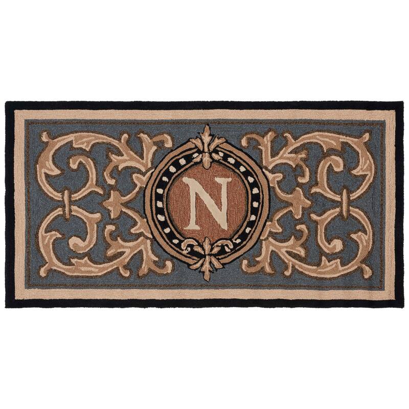 SAFAVIEH Handmade Monogram Griseldis Casual Rug - 3' x 6' Runner - N - Blue - Runner
