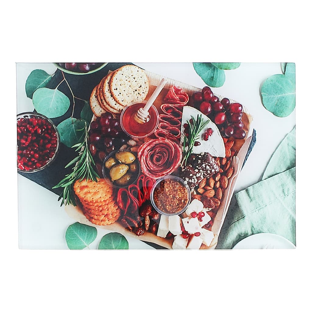 IH Casa Decor Printed Glass Cutting Board Charcuterie Board - Set of 2