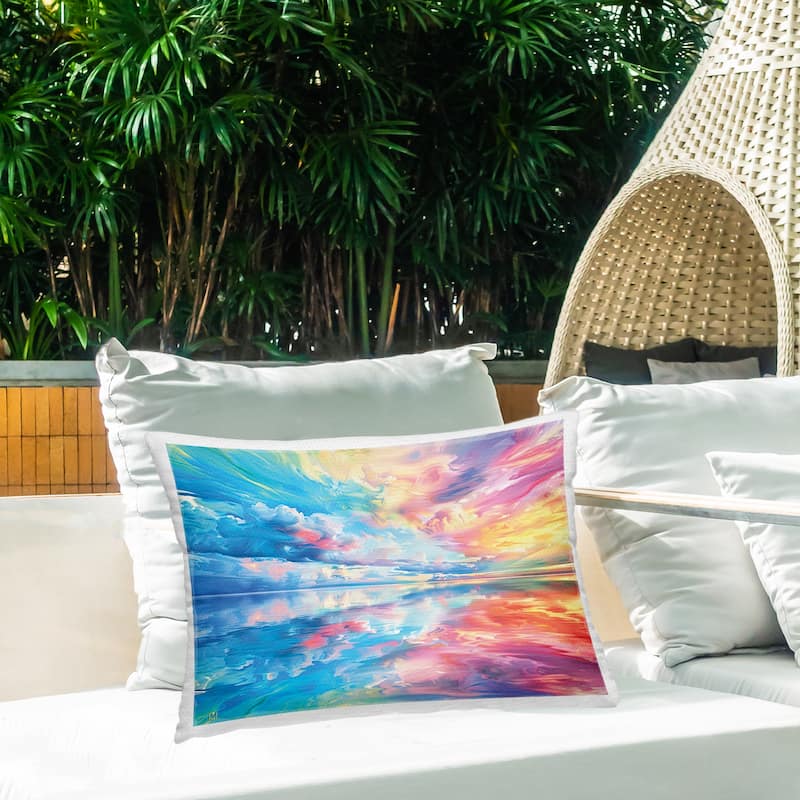 Stupell Prismatic Rainbow Sunset Printed Outdoor Throw Pillow Design by Michael Ward