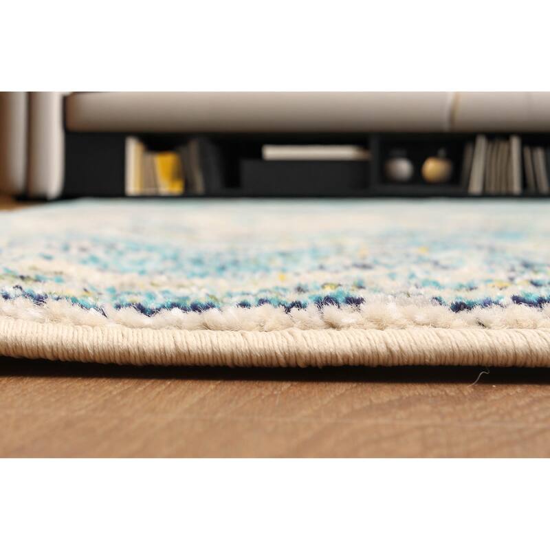 ECARPETGALLERY Machine Made Daria Blue Area Rug