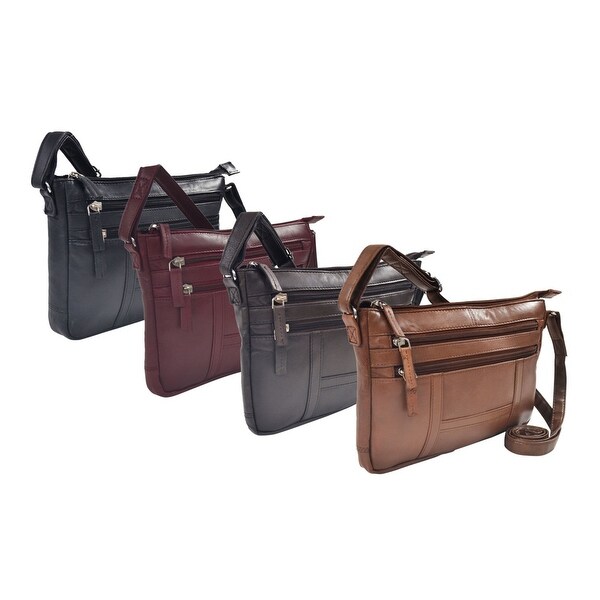 Shop 3 Zip Gusseted Crossbody Bag - Free Shipping On Orders Over $45 - Overstock - 23488098