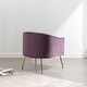 preview thumbnail 3 of 8, SEYNAR Modern Glam Velvet Accent Vanity Chair with Golden Metal Legs for Living Room