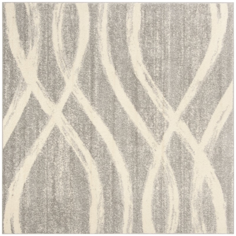 SAFAVIEH Adirondack Lelia Modern Abstract Distressed Rug - 4' Square - Grey/Cream