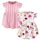 preview thumbnail 1 of 0, Touched by Nature Baby and Toddler Girl Organic Cotton Short-Sleeve Dresses 2pk, Botanical 3T - Baby Toddler Botanical Short Sleeve