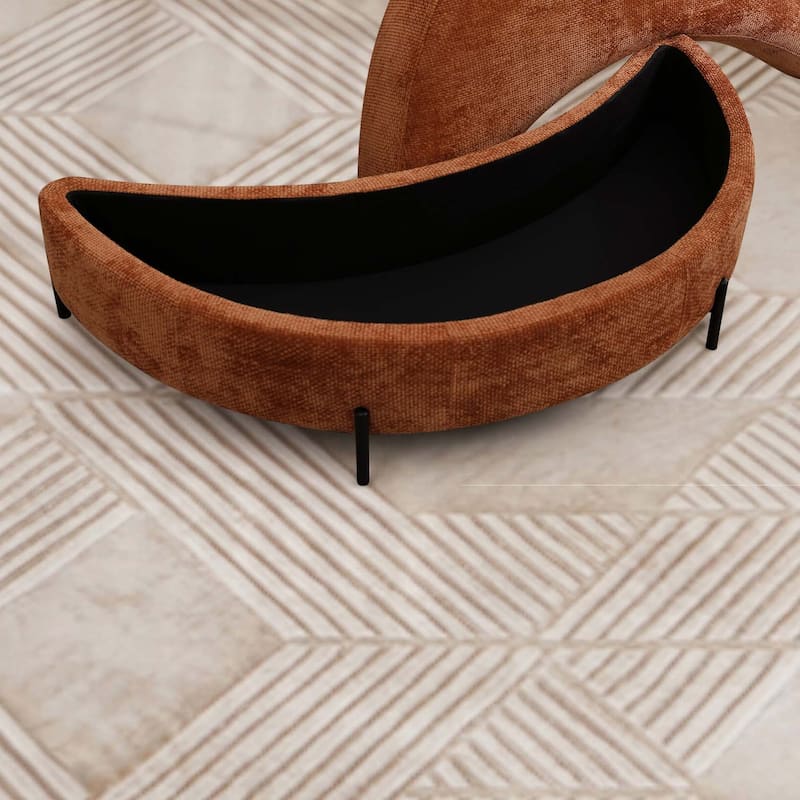 59.8''W Oversized Sofa Chair Set, Round Accent Barrel Chair With 5 Pillows and 1 Storage Ottoman