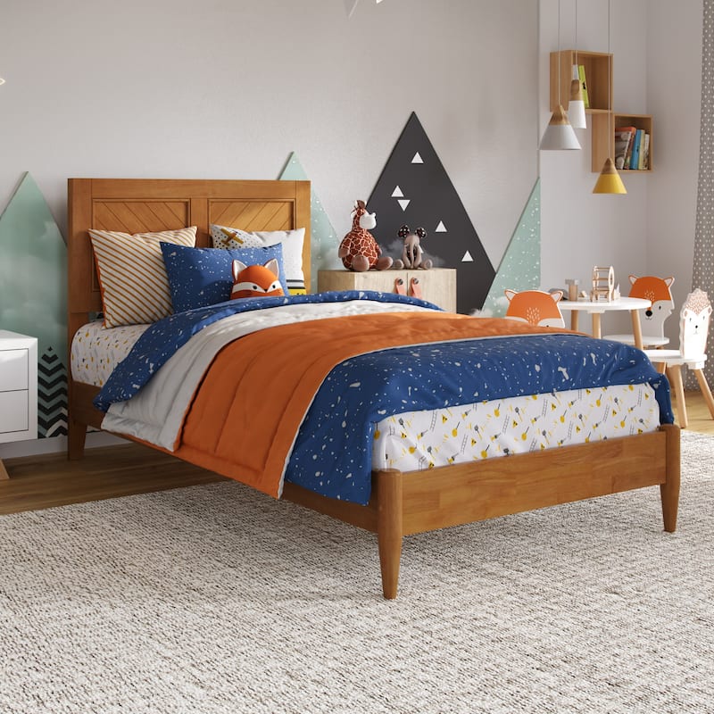 Berkshire Solid Wood Low Profile Platform Bed - Light Toffee - Twin