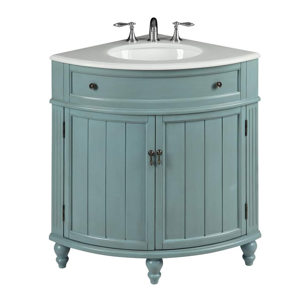 24-inch Benton Collection Triadsville Slim Corner Bathroom Sink Vanity