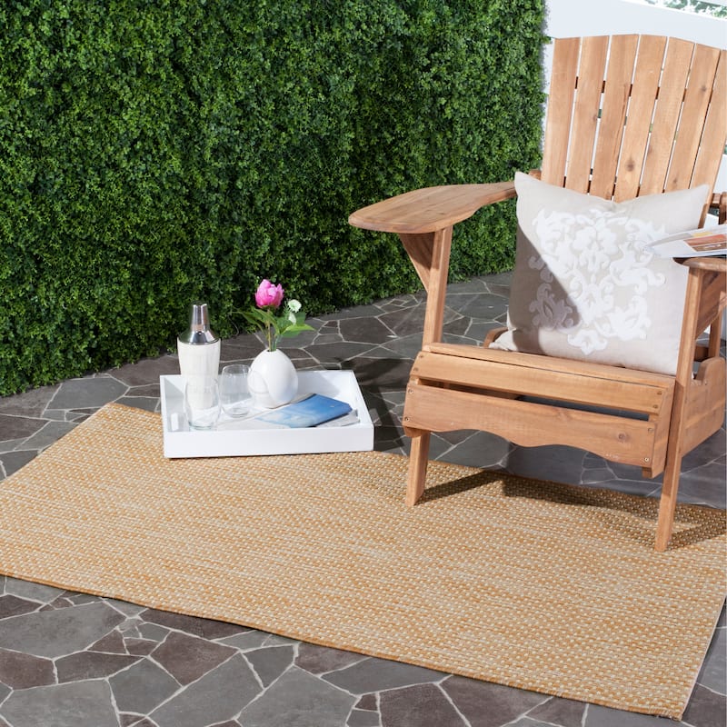SAFAVIEH Courtyard Jonell Indoor/ Outdoor Patio Backyard Rug - 2'7" x 5' - Natural/Cream