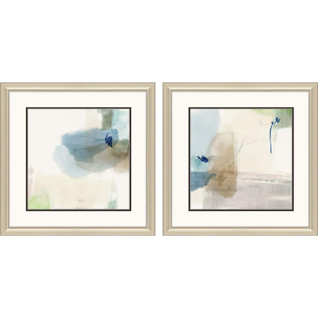 Aquamarine Whispers S/2 Framed Art Under Glass