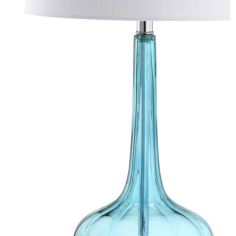Diamante 28.5" Glass Teardrop LED Table Lamp, Pink (Set of 2) by JONATHAN Y