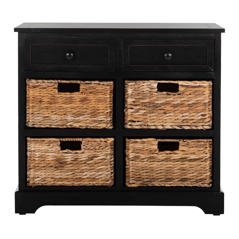 SAFAVIEH Ardelia 6-Drawer Grey Storage Unit (Fully Assembled) - 29.9 x 13 x 26 - 30Wx13Dx26H - Distressed Black