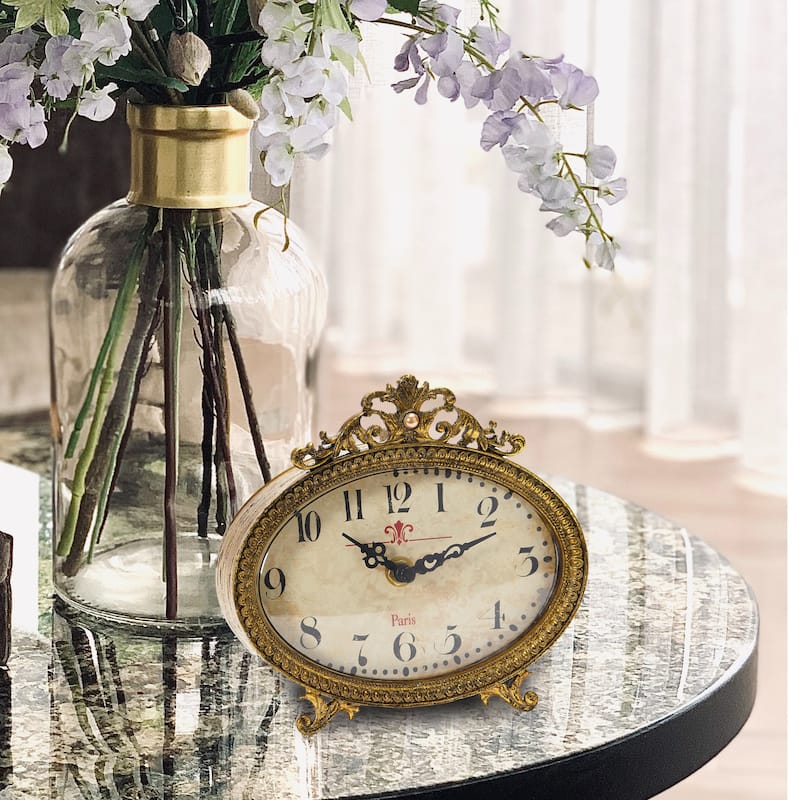 Decorative Pewter Mantel Clock
