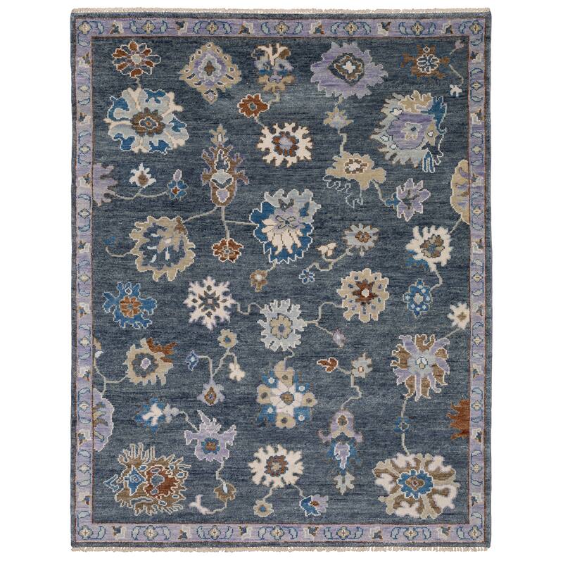 Maylin Traditional Oriental Light Blue/ Blue Area Rug