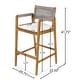 preview thumbnail 13 of 13, Christopher Knight Home - Malibu Outdoor Bar Stool Set Acacia Wood with Rope Back and Water-Resistant Cushions