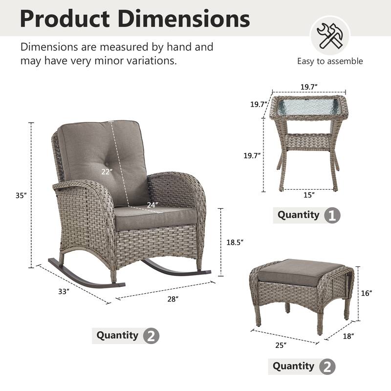 Gymojoy Premium Wicker Patio Furniture Set - Ultimate Comfort & Weather-Resistant Design