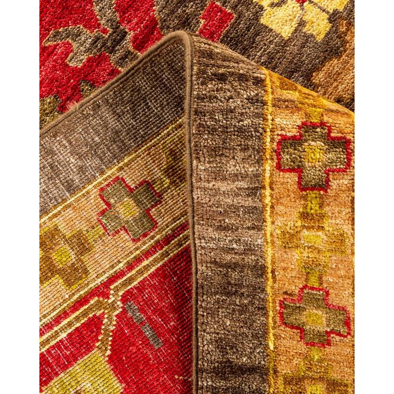 Overton Hand Knotted Wool Vintage Inspired Modern Contemporary Arts & Crafts Brown Area Rug - 10' 1" x 13' 8"