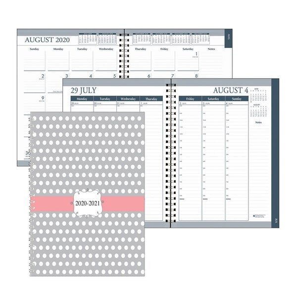 Monthly and Weekly Academic Calendar Planner, Dot Design Hard Cover, August-July, 7" x 9" - One Size. Opens flyout.