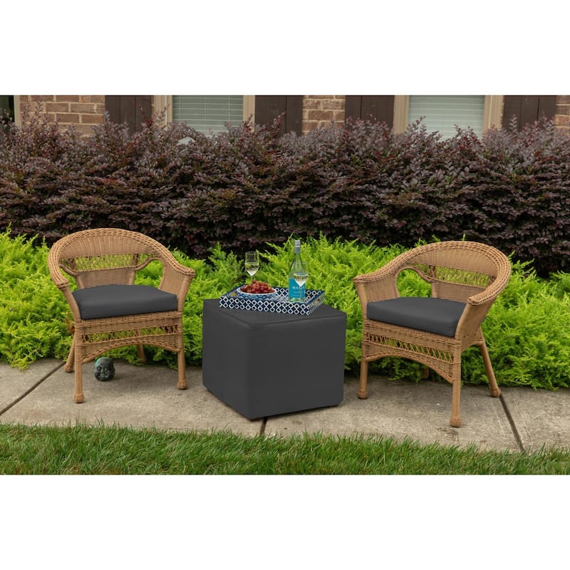 Sunbrella Solid Fabric 1-Piece Indoor/Outdoor Wicker Seat Pad, 18"W x 18"L