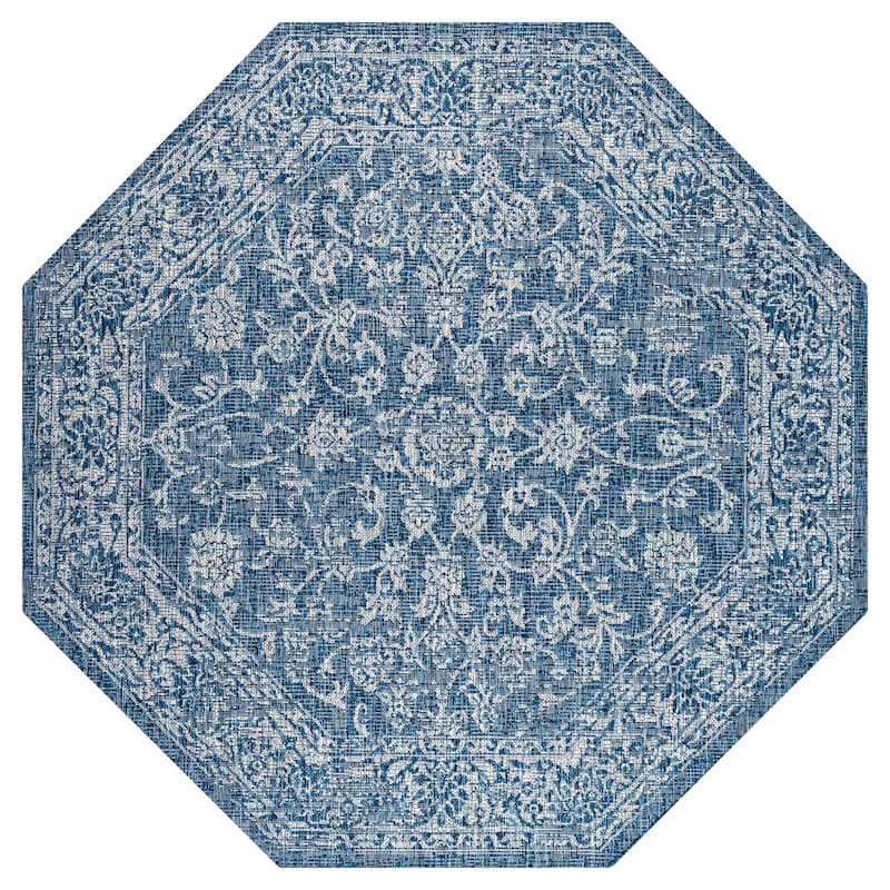 JONATHAN Y Sinjuri Bohemian Textured Weave Floral Indoor/Outdoor Area Rug