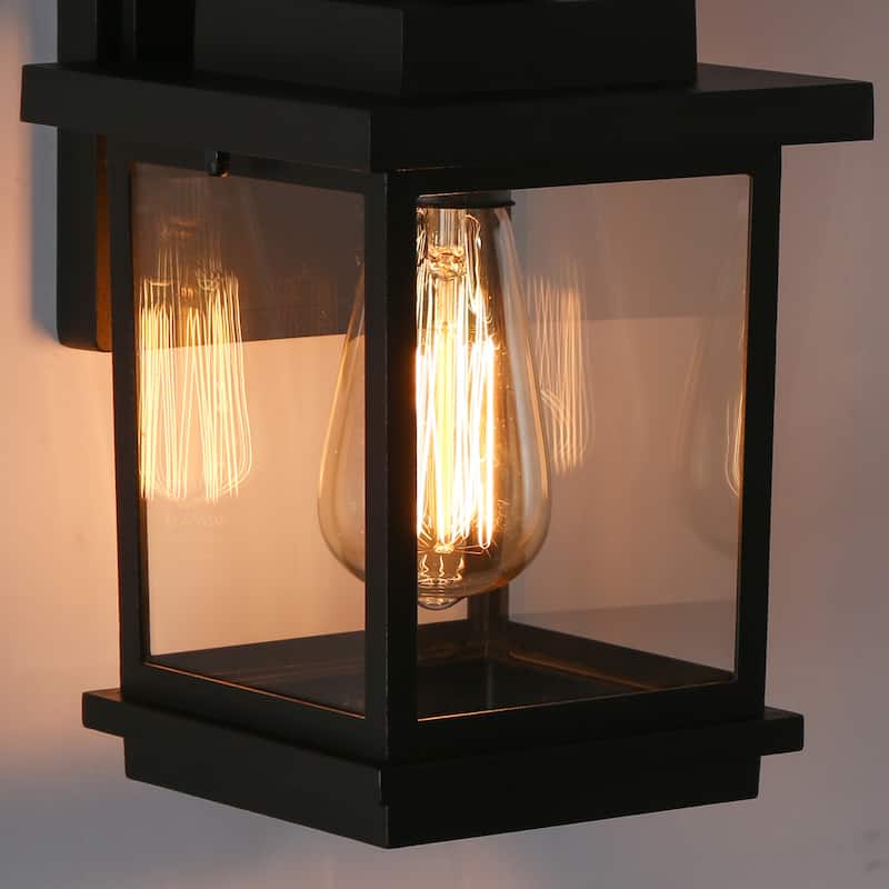 Modern Farmhouse Black 1-Light Wall Sconces Traditional Porch Patio Wall Lamps - L6.7"* W8"* H11"