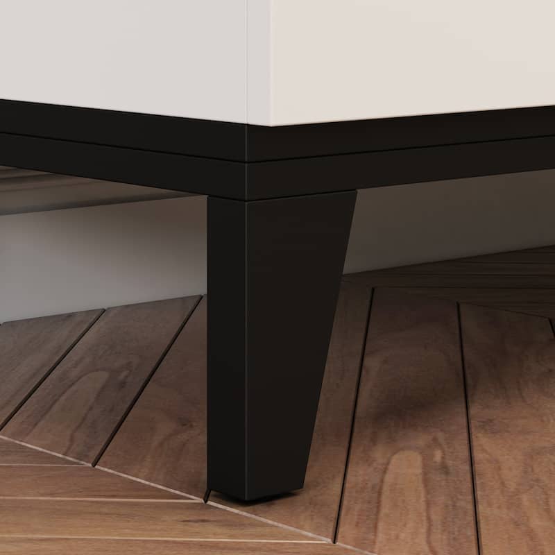 Buffet Sideboard Combo Chest Console Table White/Black 4 Door 4 Drawer