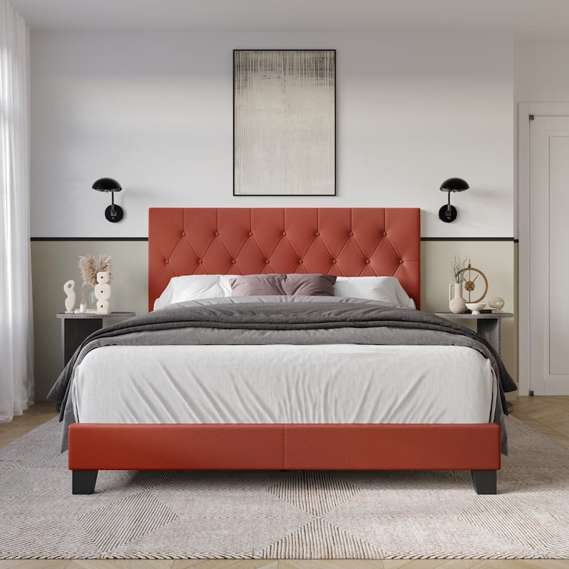 Clayfell Craseli Upholstered Bed - Queen - Red