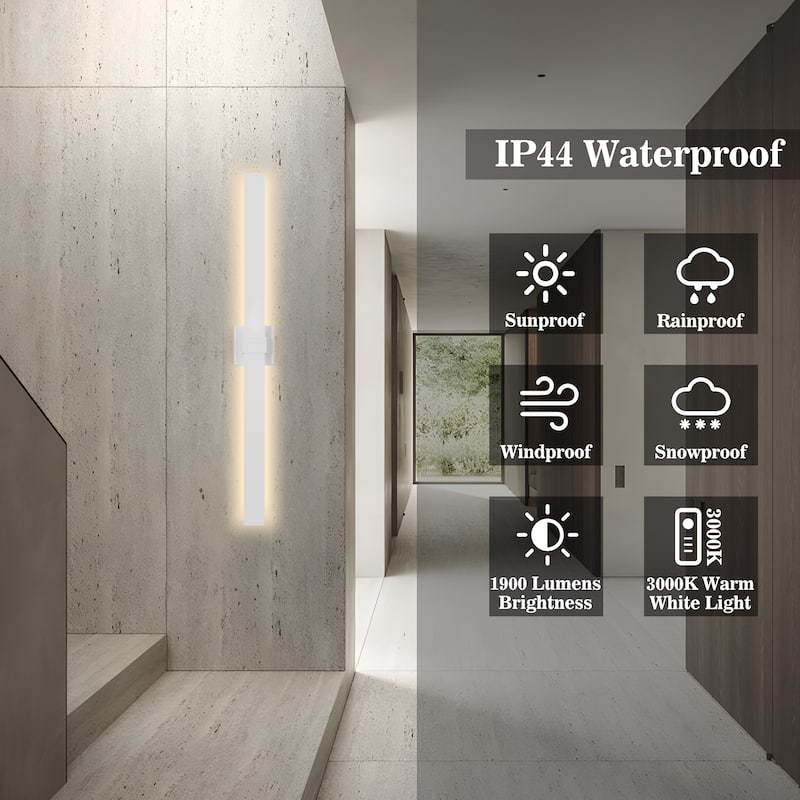1-Light Black/White Aluminum LED Outdoor Wall Sconce