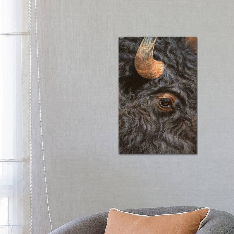 iCanvas "Bison Close-Up" by David Stribbling Canvas Print - 26x18x1.5