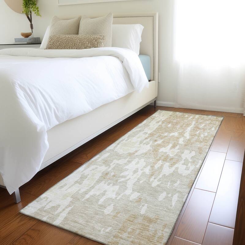 Premium Washable Super Soft Contemporary Glam Mayfield Rug - Beige - 2'3" x 7'6"