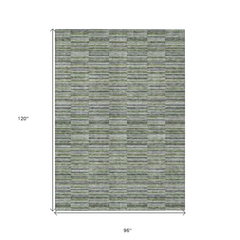 HomeRoots Striped Transitional Rectangle Outdoor Rug