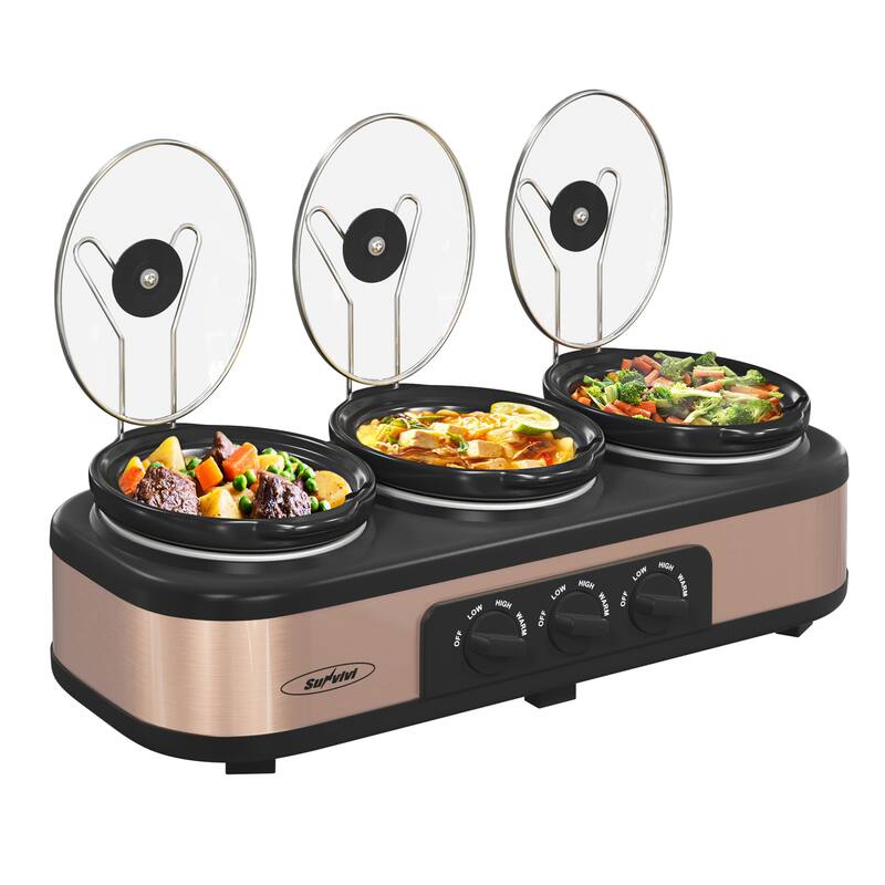 Royalcraft Triple Slow Cooker Stainless Steel