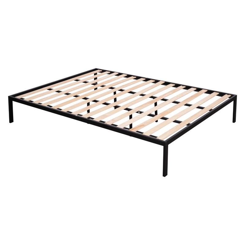 Twin over Full Metal Bunk Bed with Shelves, Grid Panel & Separable Full Bed Frame