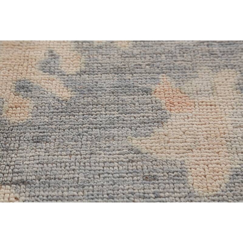 Hand Knotted Oriental 100% Wool Carpet Transitional All-Over Navy Blue & Blues Oushak Area Rug - 12' 1'' X 9' 10''