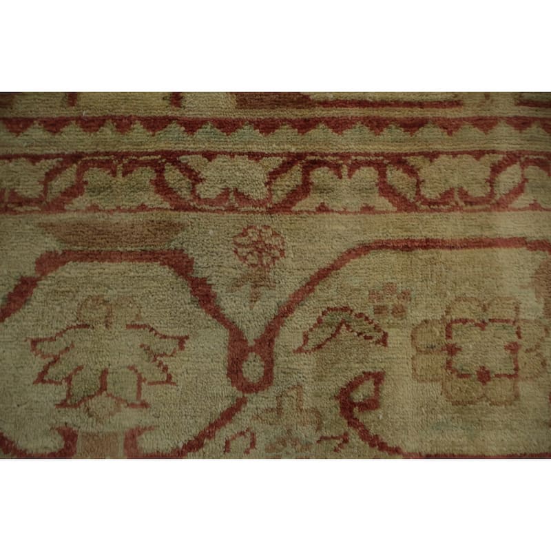 Hand Knotted Oriental 100% Wool Carpet Traditional Floral Yellow & Gold Chobi-Peshawar Area Rug - 10' 0'' X 8' 0''