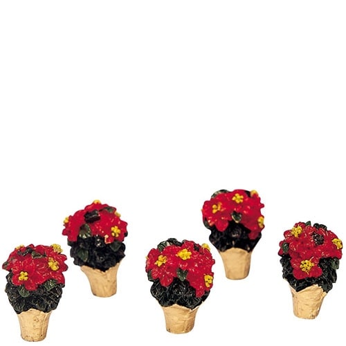 Miniature Poinsettia Set of 5