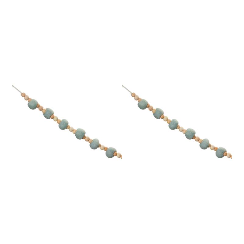 Wood Beaded String Garland (Set of 2) - Blue