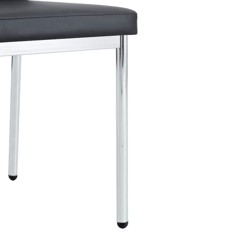 Set of 6 High Resilience Dining Chair with Metal Silver Leg