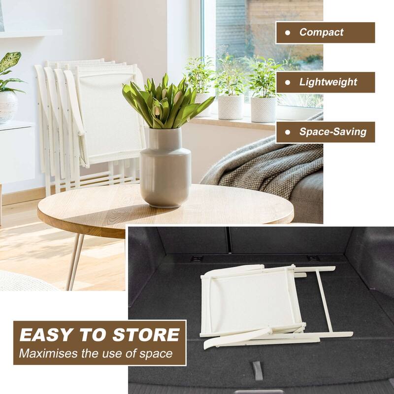 Aoodor Set of 4 Patio Folding Chairs